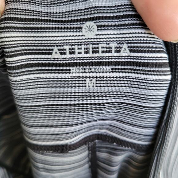 Athleta Chaturanga High Rise Stripe Spacedye Tight Black White Leggings sz M - Picture 6 of 8